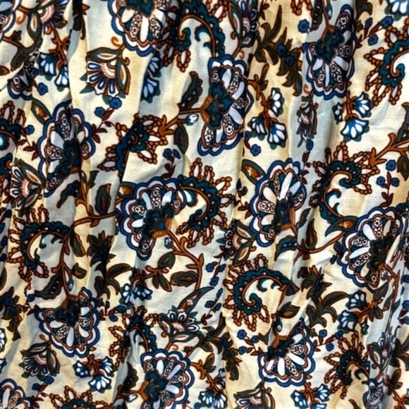 NWT-Bohemian Floral Maxi Dress with Orange and Blue Accents - Picture 8 of 13